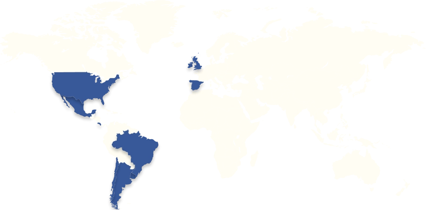 Mapa mundo com a cobertura ADT
